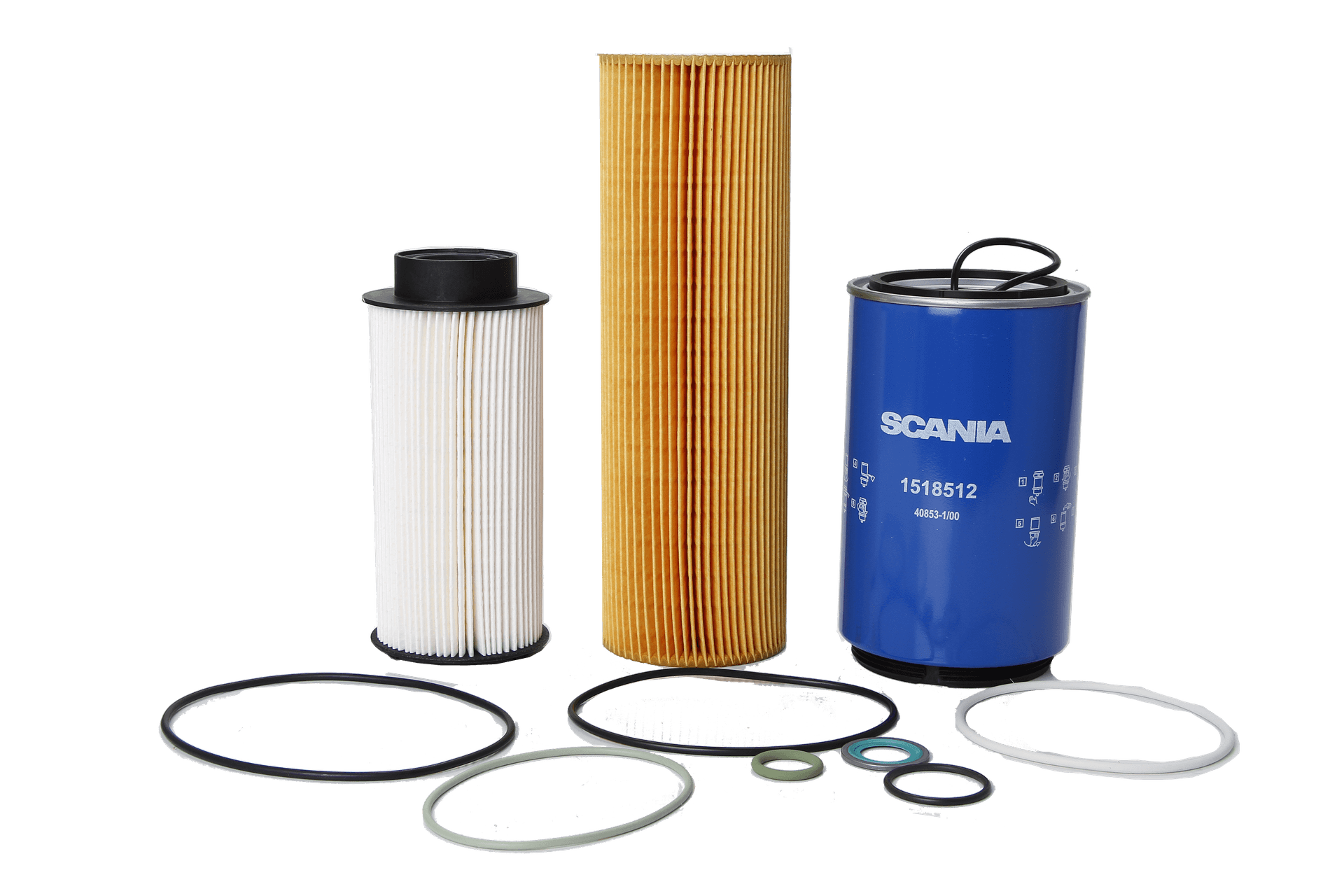 KIT FILTROS DE COMBUSTÍVEL, RACOR, FILTRO DE ÓLEO E ANÉIS DO ROTATIVO PGR EURO 5